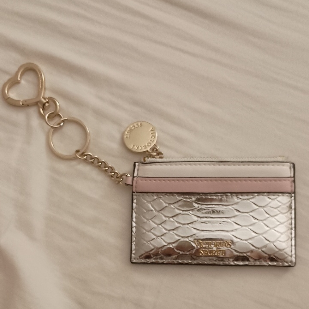 Victoria's Secret Silver and Pink Card Holder
